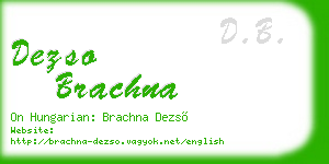 dezso brachna business card